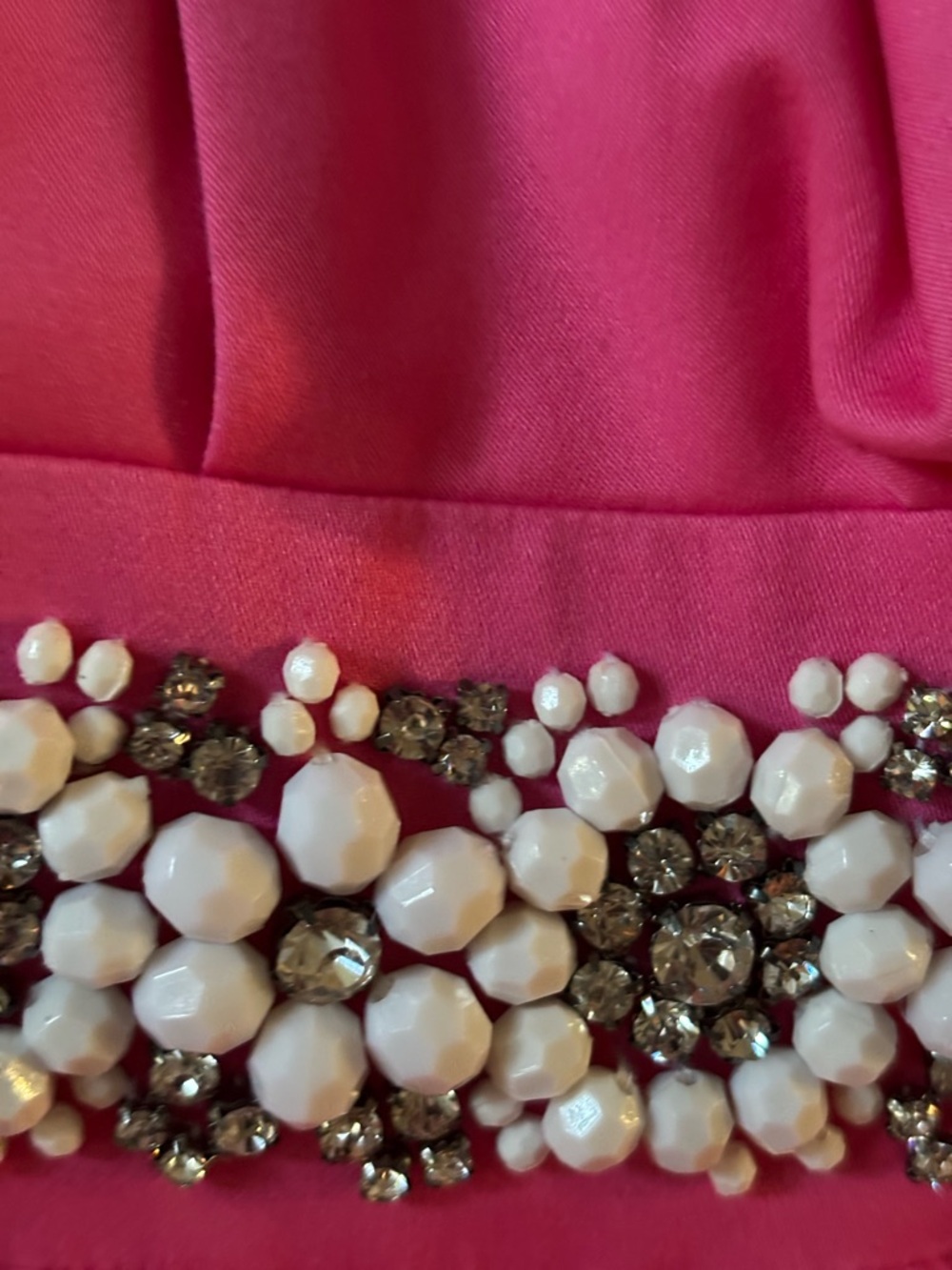 Lilly Pulitzer Pink Strapless Pearl-Embellished Faux-Wrap Dress - Picture 8 of 12